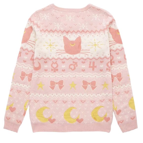 💙💖 Sailor Moon Luna & Sailor Guardian Symbols BoxLunch Exclusive Sweater - Picture 2 of 5